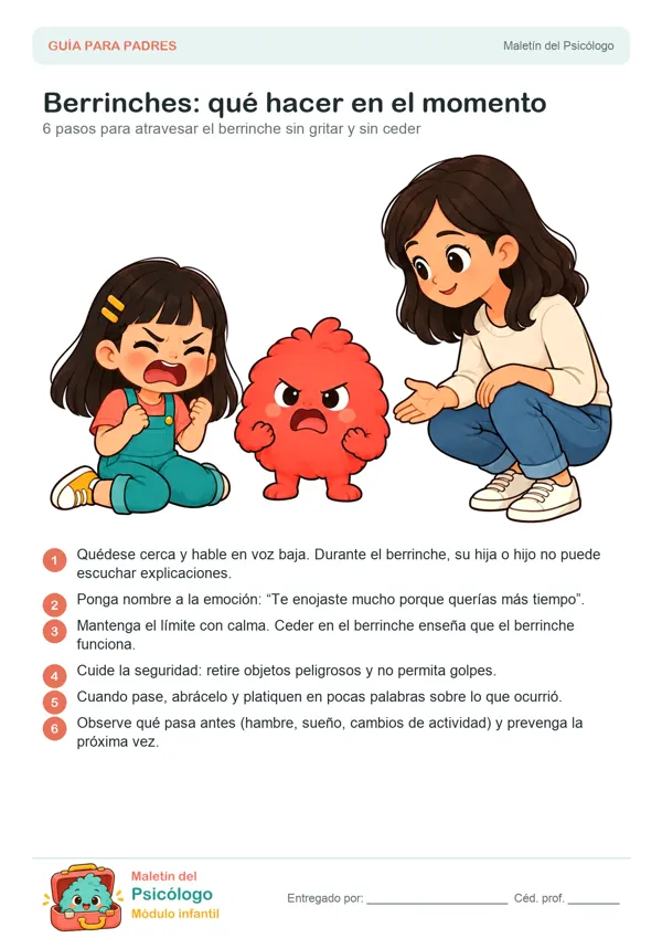 Guía para padres: Berrinches